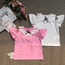 Áo cotton cổ ren trễ vai - A39285